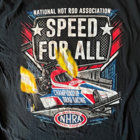 NHRA Drag Racing Speed For All Graphic T-Shirt Gildan Heavy Cotton XL Racing - Picture 5 of 5